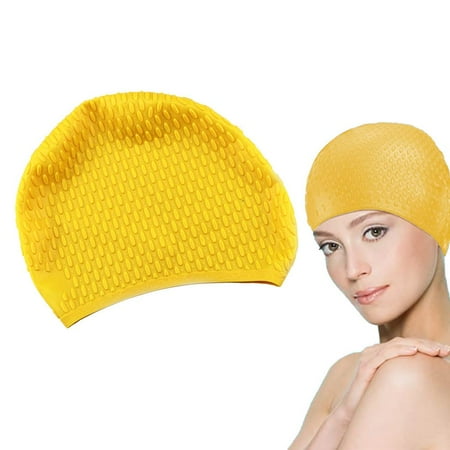 

Famure Silicone Swimming Cap Durable Swim Hats for Men Women Waterproof Swim Hats Elastomeric Water Drop Swimming Caps for Men exceptional