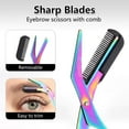 thumbnail image 4 of Eyebrow Trimmer Scissor, 2-in-1 Professional Eyebrow Scissor with Comb, Stainless Steel Precision Eyebrow Cutter, Curved Eye Brow Razor, Portable Hair Removal Makeup Tool for Women and Men .,Black, 4 of 7