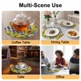 thumbnail image 2 of Summer Sunflowers Round 15 Inch Placemats Set of 4, Floral Butterfly Eucalyptus Leaves Plaid HeatResistant Non Slip Place Mats for Dining Table, Wipeable Braided Kitchen Table Mats for Housewarming, 2 of 9