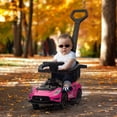 thumbnail image 2 of VOLTZ TOYS Maserati Licensed 3-in-1 Push Car, Toddler Ride-On Stroller with Handle, Music & LED Lights, Pink, 2 of 6