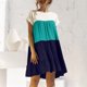 thumbnail image 2 of Moda mujer Casual verano cuello redondo manga corta costura vestido suelto falda corta vestidos Fridja  qw2525, 2 of 7