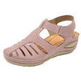 thumbnail image 2 of Mostsola Women's Wedge Sandals Closed Toe Comfortable Hook and Loop Cut out Caged Summer Roman Shoes, 2 of 6
