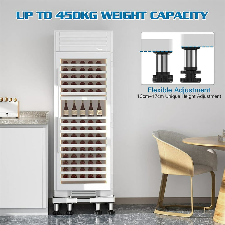 Kokorona Washing Machine Stand Mini Fridge Stand with 12 Strong Feet  (9-10.2in High, Dual-Tube), Adjustable Refrigerator Base Multi-Functional  Washer