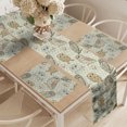 thumbnail image 2 of Ambesonne Owl Table Runner & Placemats, Sketch Cat Looking Birds, Placemat 4 pcs + Runner 12"x90", Brown Reseda Green, 2 of 2