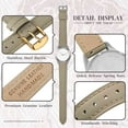 thumbnail image 3 of ANBEER 14mm Flat Thin Elegant Genuine Leather Watch Strap,Quick Release Replacement Watch Band,Khaki with Gold Buckle, 3 of 7