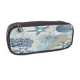 thumbnail image 2 of Lsque Algae Corals and Seashells Printed Big Capacity PU Leather Pencil Case Large Pencil Pouch Stationery Pen Bag Pencil Holder for Teen, 2 of 6