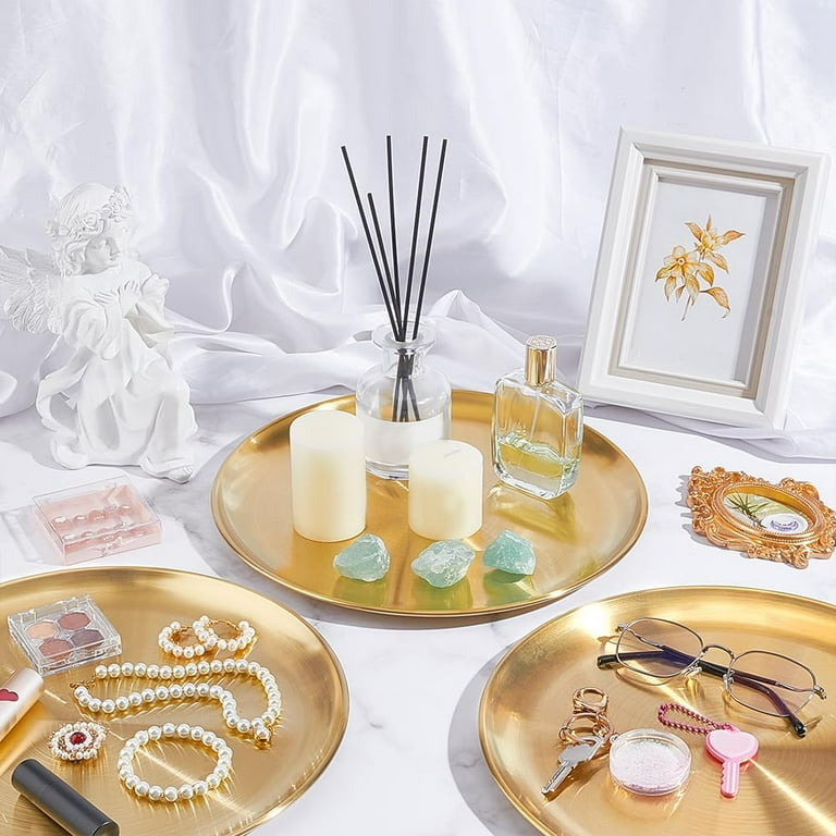 3pcs 11.7 inch Gold Round Serving Tray Stainless Steel Round Tray Gold Round Decorative Tray Perfume Organizer Candle Organization Centerpieces for ... 3pcs 11.7 inch Gold Round Serving Tray Stainless Steel Round Tray Gold Round Decorative Tray Perfume Organizer Candle Organization Centerpieces for ...