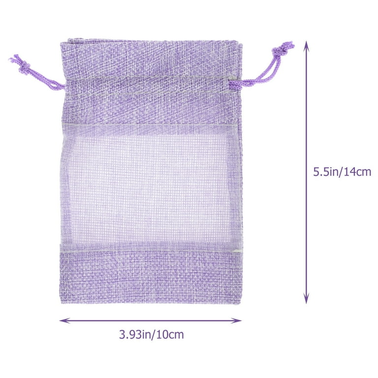 Sanrich 50PCS Lavender Sachet Bags Empty Purple Gauze Ribbons Cotton-Ramie  Sacks (Light Purple)