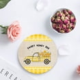 thumbnail image 4 of ZHANZZK Summer Truck with Honey and Bee Retro Texture Set of 8 Round Coaster for Drinks, Absorbent Ceramic Stone Coasters Cup Mat with Cork Base for Home Kitchen Room Coffee Table Bar Decor, 4 of 6