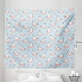 thumbnail image 1 of Unicorn Party Tapestry, Cartoon Mythical Animals Sleeping on Doughnuts with Stars, Fabric Wall Hanging Decor for Bedroom Living Room Dorm, 5 Sizes, Pale Pink Pale Blue, by Ambesonne, 1 of 1