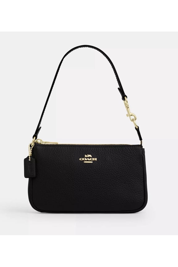 Women's Nolita 19 Mini Shoulder Bag in Pebble Leather Gold Black