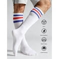 thumbnail image 2 of DOVACKA 1/3-Pack Retro Striped Knee High Tube Socks, Long Socks for Men Women, 2 of 6
