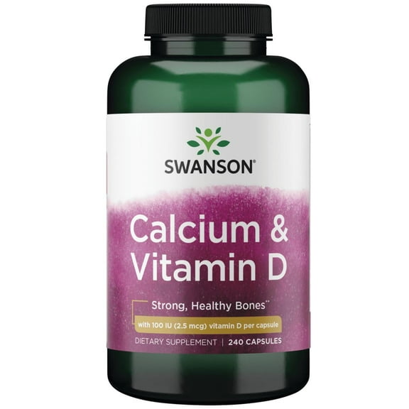 Swanson Calcium Citrate Complex with Vitamin D Capsules, 240 Count