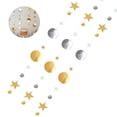 thumbnail image 2 of de luna guirnalda de luna, serpentina, círculo metálico decoración holográfica de lunares para decoración de fiesta Vhermosa Oro+Plata, 2 of 5
