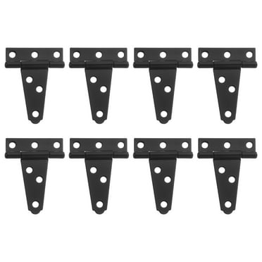8Pack T-Strap Door Hinges, 2" Wrought Tee Shed Gate Hinges Iron (Black)