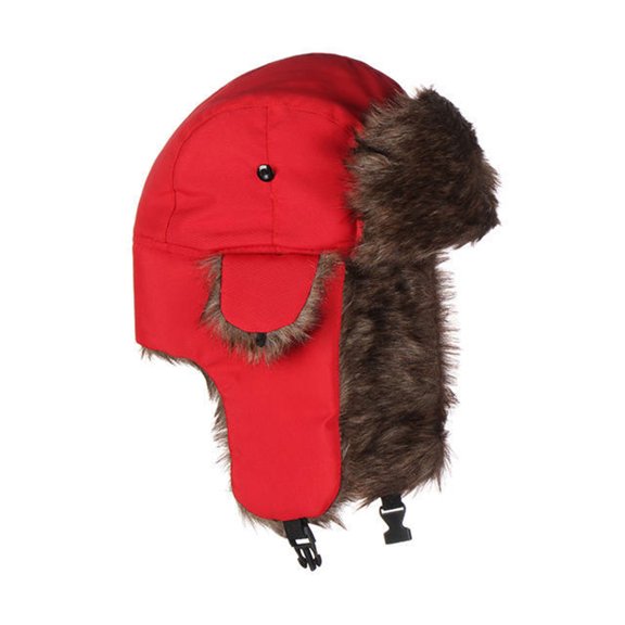Winter Hats for Men&Women Breathable Cotton Lei-feng Wind-proof Ear-protective Cycling Cold-proof Cap Fashionable Hats Red