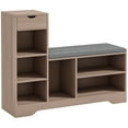 thumbnail image 1 of HOMCOM Upholstered Entryway Shoe Bench with Storage Drawer Open Shelf, 1 of 10