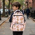 thumbnail image 6 of CHAQLIN Cute Capybara & Axolotl Cartoon Pattern Lightweight Bookbags with Water Resistant Portable Elementary Schoolbag, Multi-Pockets 17 Inch Kids Backpack for Commute Middle School, 6 of 10