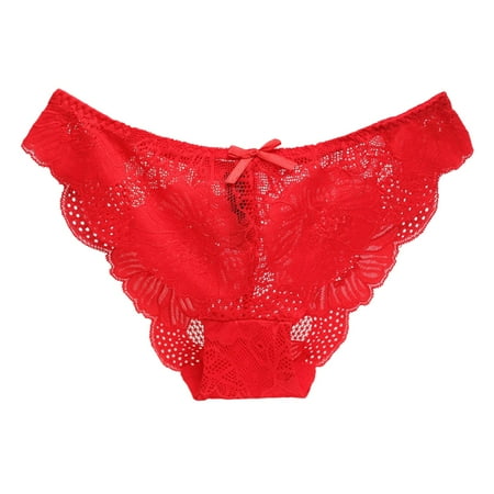 

6 Pack Women s Brief Sexy Low Waist Comfortable Hollow Lace Ruffle Bow Underwear