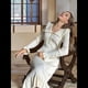 thumbnail image 5 of Vestidos Largos Elegantes de Larga con Cuello en V para Mujer, Plisados y Holgados, con Cinturón. M, 5 of 10