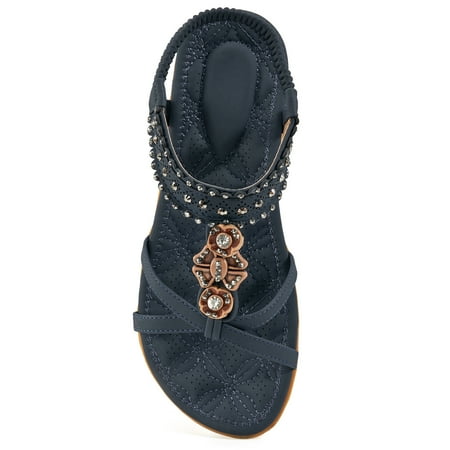 

Womens Summer Flats Sandals Casual Beach Shoes Dress Ankle Elastic sandals