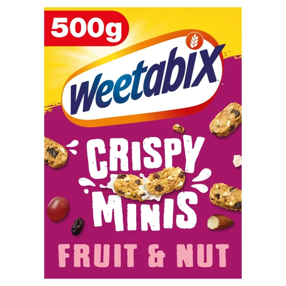 Weetabix Crispy Minis Fruit & Nut Cereal 500G, Imported from Britain