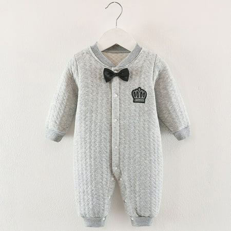 

niuredltd boys girls long sleeve winter fashion bowknot jumpsuit romper
