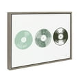 thumbnail image 2 of Kate and Laurel Sylvie Three Records Framed Canvas Wall Art by Statement Goods, 18x24 Gray, Boho Chic Music Decor, 2 of 7