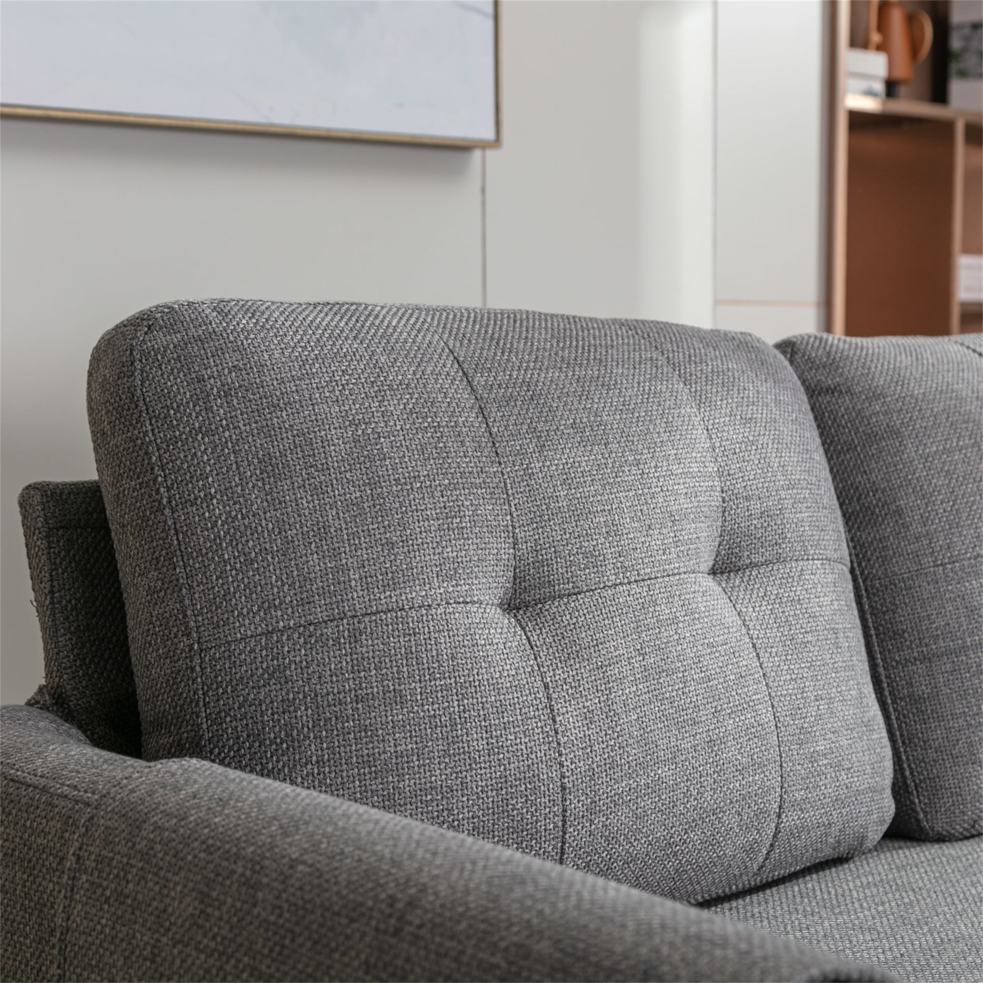 Resenkos L Shaped 4-Seat Sleeper Sectional Sofa Couch Pull-Out Bed and Storage Chaise Lounge, Light Gray Resenkos L Shaped 4-Seat Sleeper Sectional Sofa Couch Pull-Out Bed and Storage Chaise Lounge, Light Gray