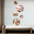 thumbnail image 3 of Designart "Smooth Liquid Gold In Soft Shades Of Gold And Taupe VI" Abstract Liquid Ink Metal Wall Art Set of 5 Piece, 3 of 5