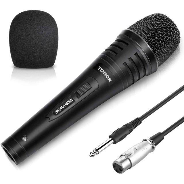 Dynamic Karaoke Microphone for Singing with 16.4ft XLR Cable, Metal Handheld Mic Compatible with Karaoke Machine/Speaker/Amp/Mixer for Karaoke Singing, Speech, Wedding and Outdoor Activity