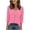 Womens Summer Top - Pink, variant on Maqroz Women Round Neck Top Three Quarter Sleeve Solid Color Tops Elegant Blouse Soft Summer Loose Comfy Daily Wear Fashion Breathable Lightweight Outfits