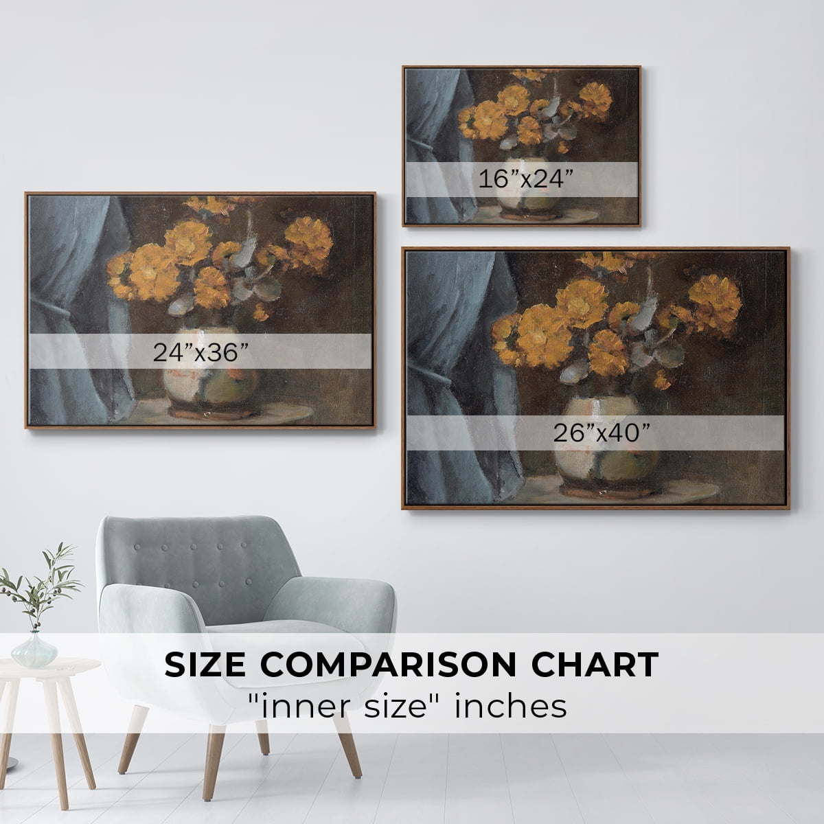 Vintage Botanical Print-LXXX By Wexford Home Framed in Walnut Wood Gallery Wrapped Canvas 17 in. x 25 in.