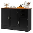 thumbnail image 1 of Costway Buffet Bahut Armoire de Cuisine Armoire de Rangement avec 2 Tiroirs et 3 Portes Noir, 1 of 10
