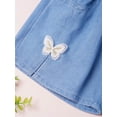 thumbnail image 6 of Haitryli Girls Embroidered Floral And Bow Denim Shorts Split Hem Pants For Casual Vacation Beach Toursers Butterfly 160/30, 6 of 7