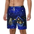 thumbnail image 2 of Balery Christmas Night Mens Swim Trunks Swim Shorts for Men Quick Dry Inseam Beach Shorts with Compression Liner Pocket-Small, 2 of 9