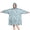 Cat and Love Blue Pattern, variant on Wearable Blanket Hoodie,Cat and Fan White Pattern Oversized Sherpa Blanket Hoodie with Super Pockets,Super Warm Fuzzy Pullover for Women & Men