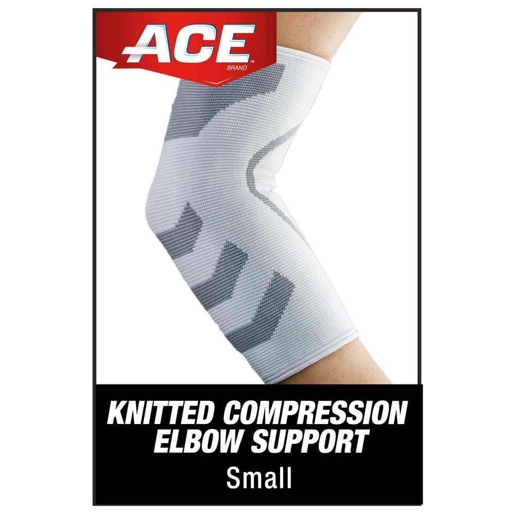ACE Brand Compression Elbow Support, Large, White/Gray
