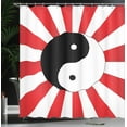 thumbnail image 4 of Ambesonne Ying Yang Shower Curtain, Chinese Sun, 69"Wx70"L, Black White Red, 4 of 5