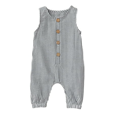

ZHAGHMIN Deer Long Johns Baby Girl Boy Striped Romper Sleeveless 1 Piece Button Jumpsuits Cotton Linen Pajamas Baby Summer Clothes For Boys Jumpsuit Easter Shirts For Baby Boy Baby Outfits B