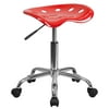 Flash Furniture Taylor Vibrant Red Tractor Seat and Chrome Stool