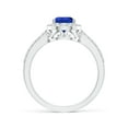 thumbnail image 2 of ANGARA Natural Pear 1.1 ct Tanzanite Ring with Diamond Halo in 14K White Gold for Women (Size-8x6mm) | December Birthstone, Birthday, Anniversary, Jewelry Gift for Women | Natural Tanzanite Ring, 2 of 9