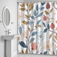 thumbnail image 5 of Spring Flower Shower Curtain for Bathroom Decor, Pomegranate Leaf Pastoral Flowers Farmhouse Waterproof Fabric Shower Curtain, 48"x72" Set with 12 Hooks, 5 of 9