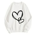 thumbnail image 1 of KIHOUT Chandails de Mode pour Femmes, Manches Longues Décontractées Col Rond Imprimé Cœur Ample Automne Hiver Chandail Blouse Hauts, Taille p-2TG, 1 of 1