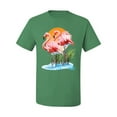 thumbnail image 2 of Wild Bobby, Flamingo Love Print, Animal Lover, Men Graphic Tee, Kelly, Medium, 2 of 4