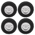 thumbnail image 3 of RC Car Tires Tyre Wheel, Exquisite Workmanship RC Car Tyre Wheel Shock Absorption 4PCS Wear Resistance  For WPL B14 B24 C14 C24 For MN D90 D91 D96 D99 R789BL Black,R789S Silver, 3 of 8