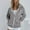 Gray, variant on Womens Zip Up Hoodies Fashion V-Neck Pullover Tops Loose Long Sleeve Fit Hooded Sweatshirts 2024 Casual Lightweight Jacket With Pocket Dark Gray XXL