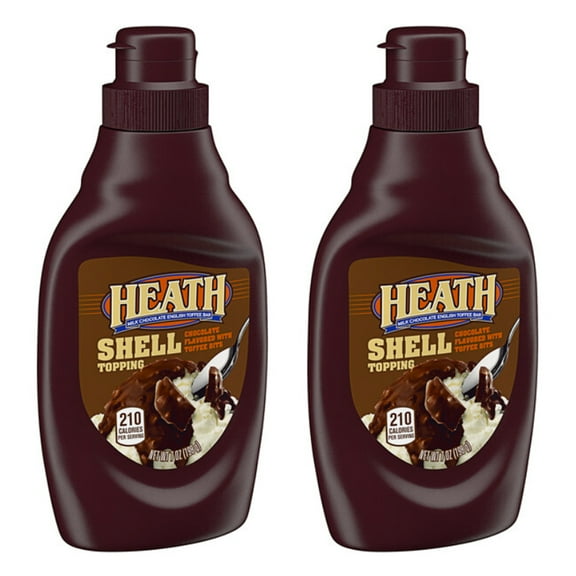 HEATH 7.25 fl. oz. Chocolate Flavored Shell Topping with Toffee Bits l Pack of 2