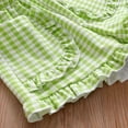 thumbnail image 6 of ITSAME Casual Shorts for Girls, with Pockets Elastic Waist Plaid Print Summer Fashion Ruffled Shorts Green 2-3T, 6 of 6