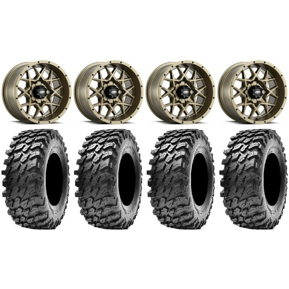 ITP Hurricane 14" Wheels Bronze 28" Rampage Tires Sportsman 550 850 1000